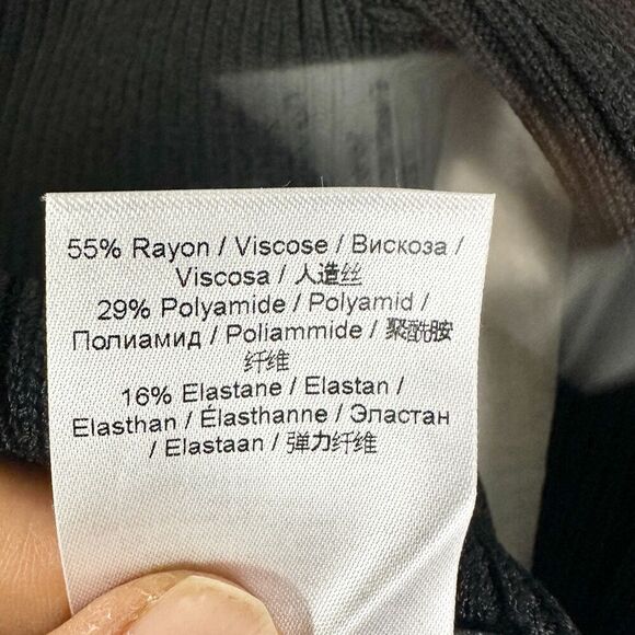 Ganni Melange Knit Cardigan Size XS Black Ribbed Minimalist Classic - Picture 8 of 8